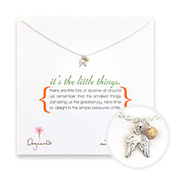 it's the little things sterling silver necklace with angel wing charm
