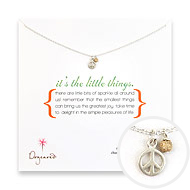 it's the little things sterling silver necklace with peace sign charm