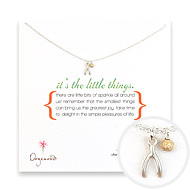 it's the little things sterling silver necklace with wishbone charm
