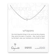 whispers sideways cross necklace, sterling silver