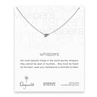 whispers sideways heart necklace, sterling silver