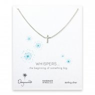 whispers small cross necklace, sterling silver