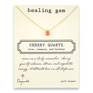 healing gem cherry quartz necklace, gold dipped