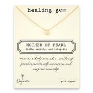 mother of pearl healing gem reminder necklace, gold dipped