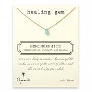 healing gem hemimorphite necklace, gold dipped