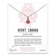 gold dipped heart chakra pink jade necklace