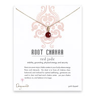 gold dipped root chakra red jade necklace