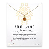 gold dipped sacral chakra adventurine necklace