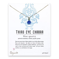 gold dipped third eye chakra blue quartz necklace
