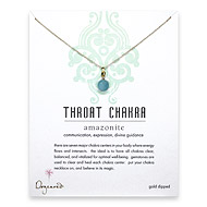 gold dipped throat chakra amazonite necklace