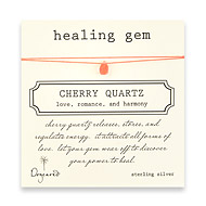 cherry quartz healing gem necklace on thread