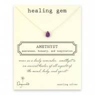 healing gem amethyst necklace, sterling silver