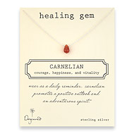 carnelian healing gem reminder necklace, sterling silver