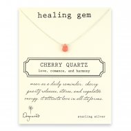 healing gem cherry quartz necklace, sterling silver