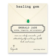 emerald jade healing gem reminder, sterling silver
