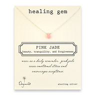 pink jade healing gem reminder, sterling silver