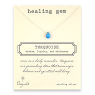 healing gem turquoise necklace, sterling silver