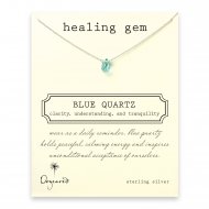 healing gem blue quartz necklace, sterling silver