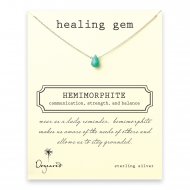 healing gem hemimorphite necklace, sterling silver