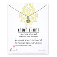 sterling silver crown chakra mother of pearl necklace