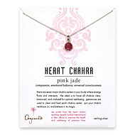 sterling silver heart chakra pink jade necklace