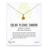 sterling silver solar plexus chakra yellow calcite necklace