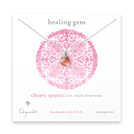 healing gem briolette cherry quartz necklace, sterling silver