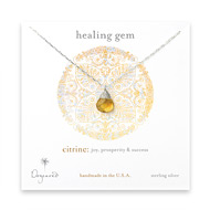healing gem briolette citrine necklace, sterling silver