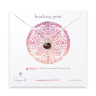 healing gem briolette garnet necklace, sterling silver