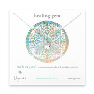 healing gem briolette rock crystal necklace, sterling silver