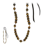 love bead necklace with tigers eye beads - 68 inches