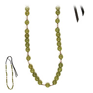 love bead necklace with olive jade beads - 68 inches