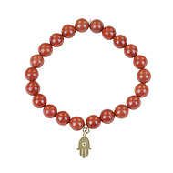 red jasper small goddess bracelet with hamsa
