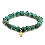turquoise small goddess bracelet with gothic cross