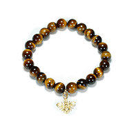 tigers eye small goddess bracelet with bee