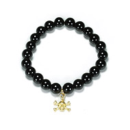 onyx small goddess bracelet with crossbones