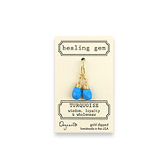 turquoise healing gem earrings, gold dipped