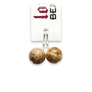 love bead picture jasper earrings, sterling silver