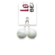 love bead mother of pearl earrings, sterling silver
