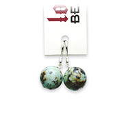 love bead turquoise earrings, sterling silver