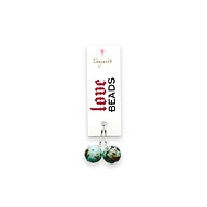 love bead turquoise earrings, sterling silver