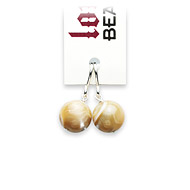 love bead natural mother of pearl earrings, sterling silver