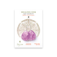 cape amethyst big teardrop healing gem sterling silver earrings