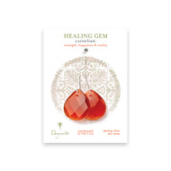 carnelian big teardrop healing gem sterling silver earrings