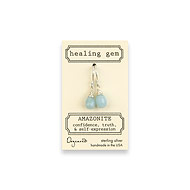 amazonite healing gem earrings, sterling silver