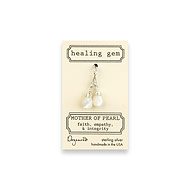 mother of pearl healing gem earrings, sterling silver