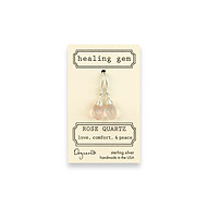 rose quartz healing gem earrings, sterling silver