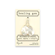 mother of pearl large healing gem earrings, sterling silver