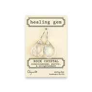 rock crystal large healing gem earrings, sterling silver
