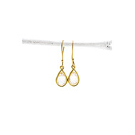rock crystal teardrop healing gem gold dipped earrings